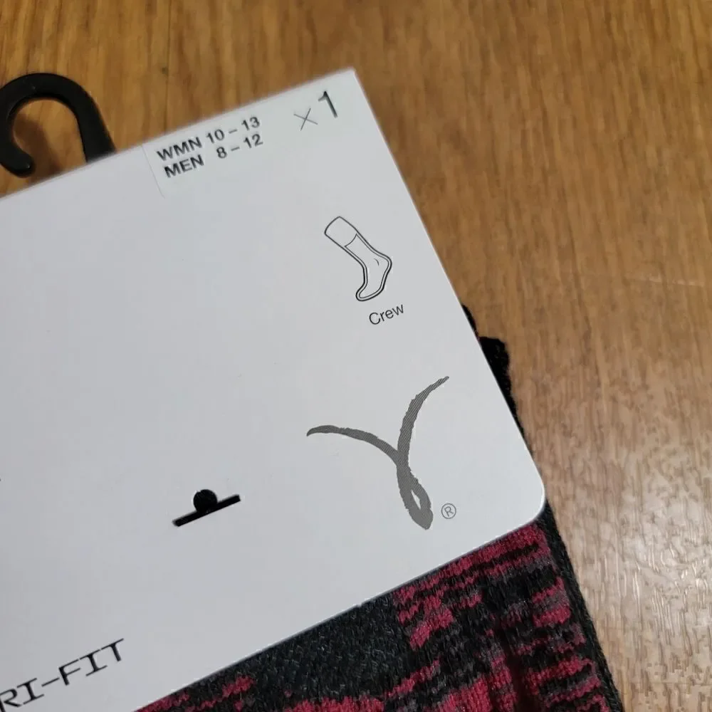 Nike Elite Kay Yow Basketball Crew Socks Size Large L Black Pink Ombre Swoosh